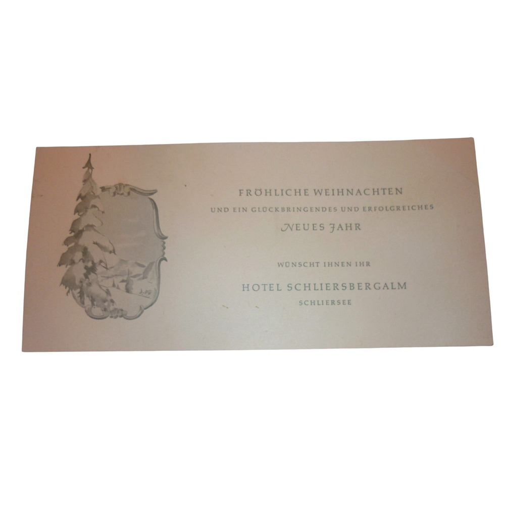 Vintage 1964 Hotel Schliersbergalm Germany Christmas Menu Ephemera Schliersee
